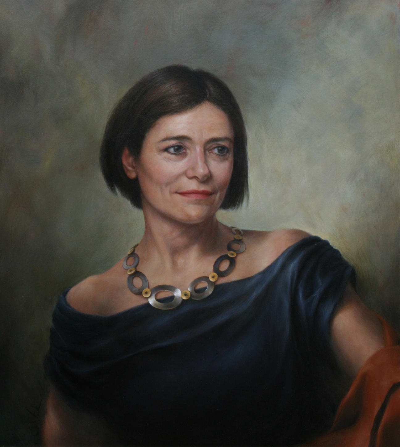 Portret van Lilian van der Vorst, geschilderd door portretschilder Els Vink.